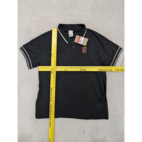 Nike Court Heritage Tennis Logo Polo Shirt Black Men’s Large RARE NEW NWT $85 - Picture 3 of 6